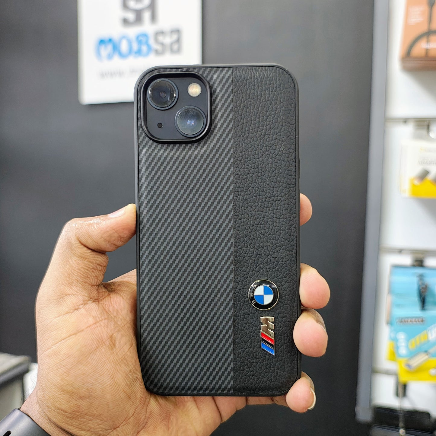 BMW CARBON LEATHER CASE ( BLACK)