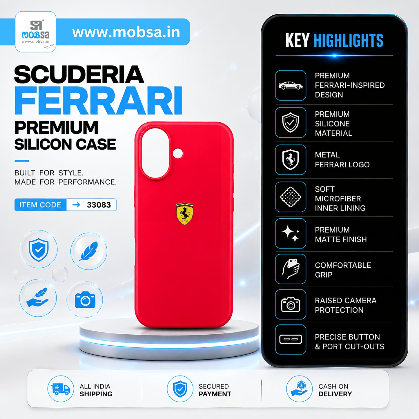 SCUDERIA FERRARI PREMIUM SILICON CASE ( 33083 )