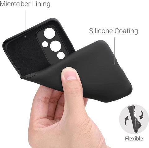 SOFT SILICONE CASE WITH CLOTH ( BLACK )