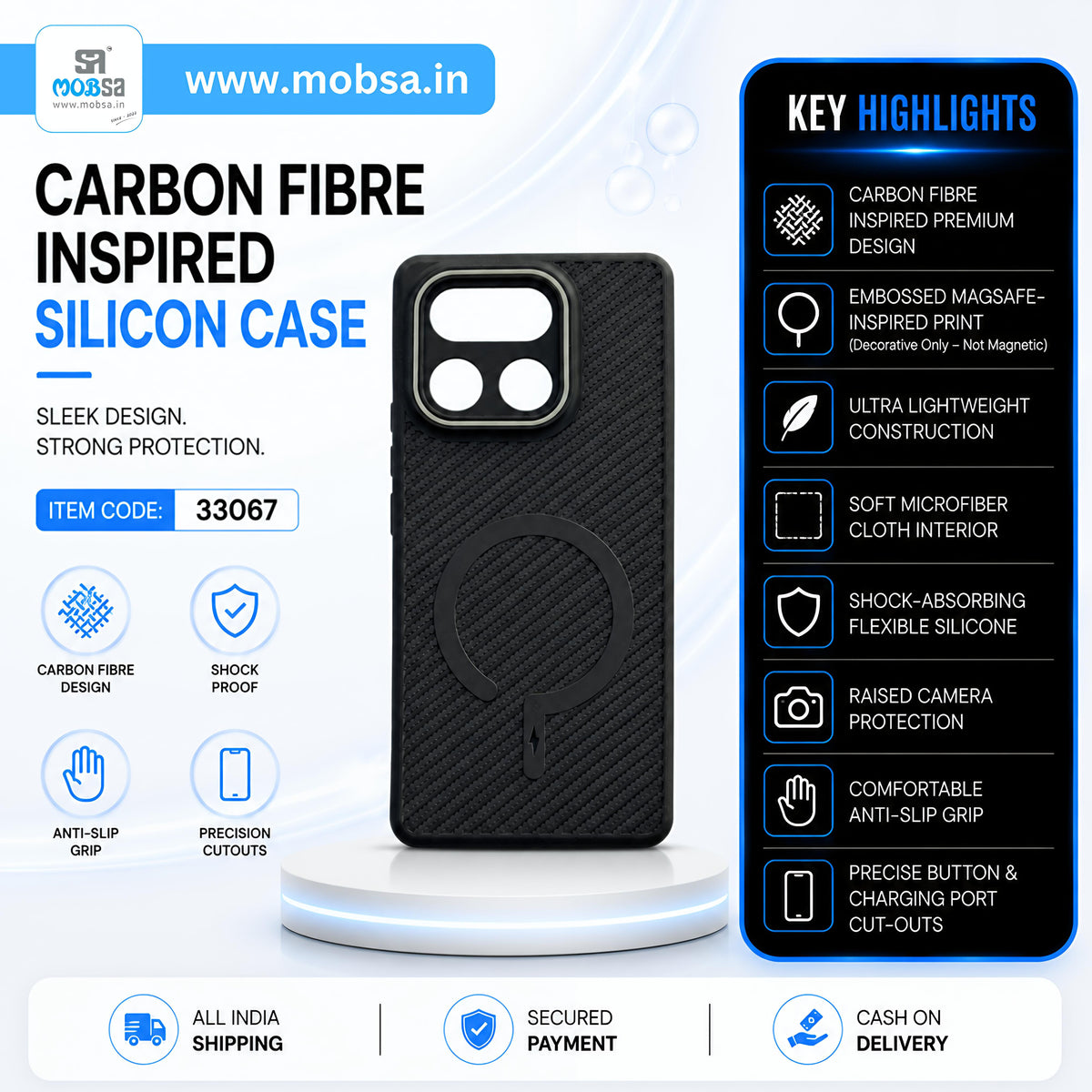 CARBON FIBRE INSPIRED SILICON CASE ( 33067 )