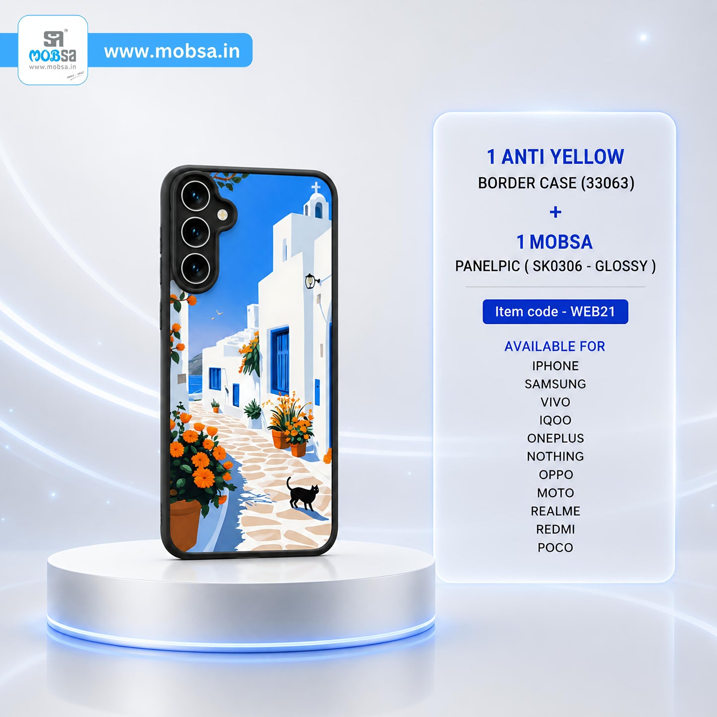 1 ANTI YELLOW BORDER CASE + 1 MOBSA PANELPIC ( WEB21 )