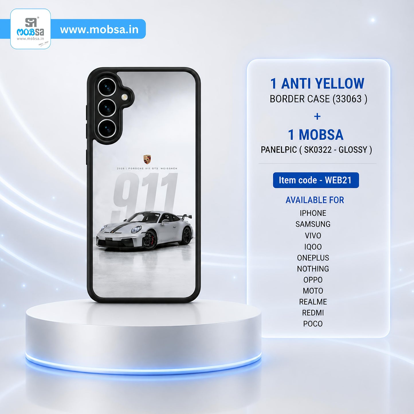 1 ANTI YELLOW BORDER CASE + 1 MOBSA PANELPIC ( WEB21 )