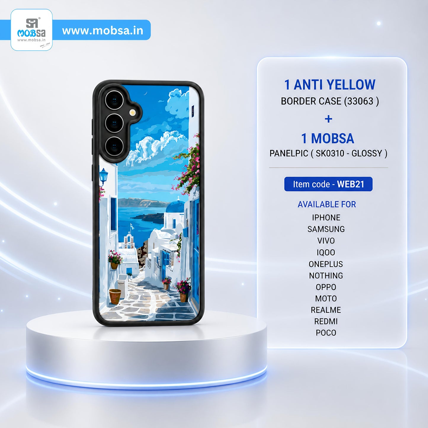 1 ANTI YELLOW BORDER CASE + 1 MOBSA PANELPIC ( WEB21 )