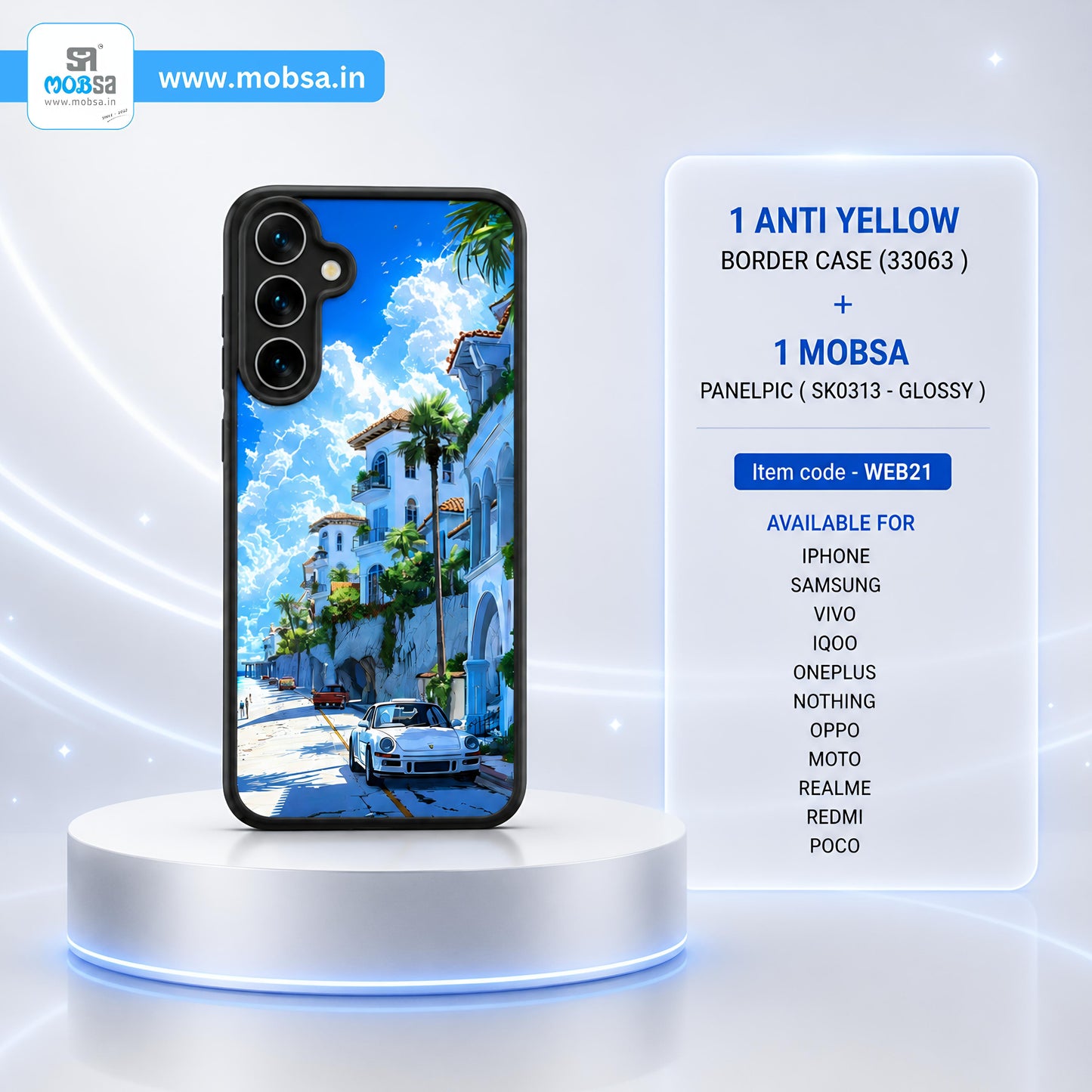 1 ANTI YELLOW BORDER CASE + 1 MOBSA PANELPIC ( WEB21 )