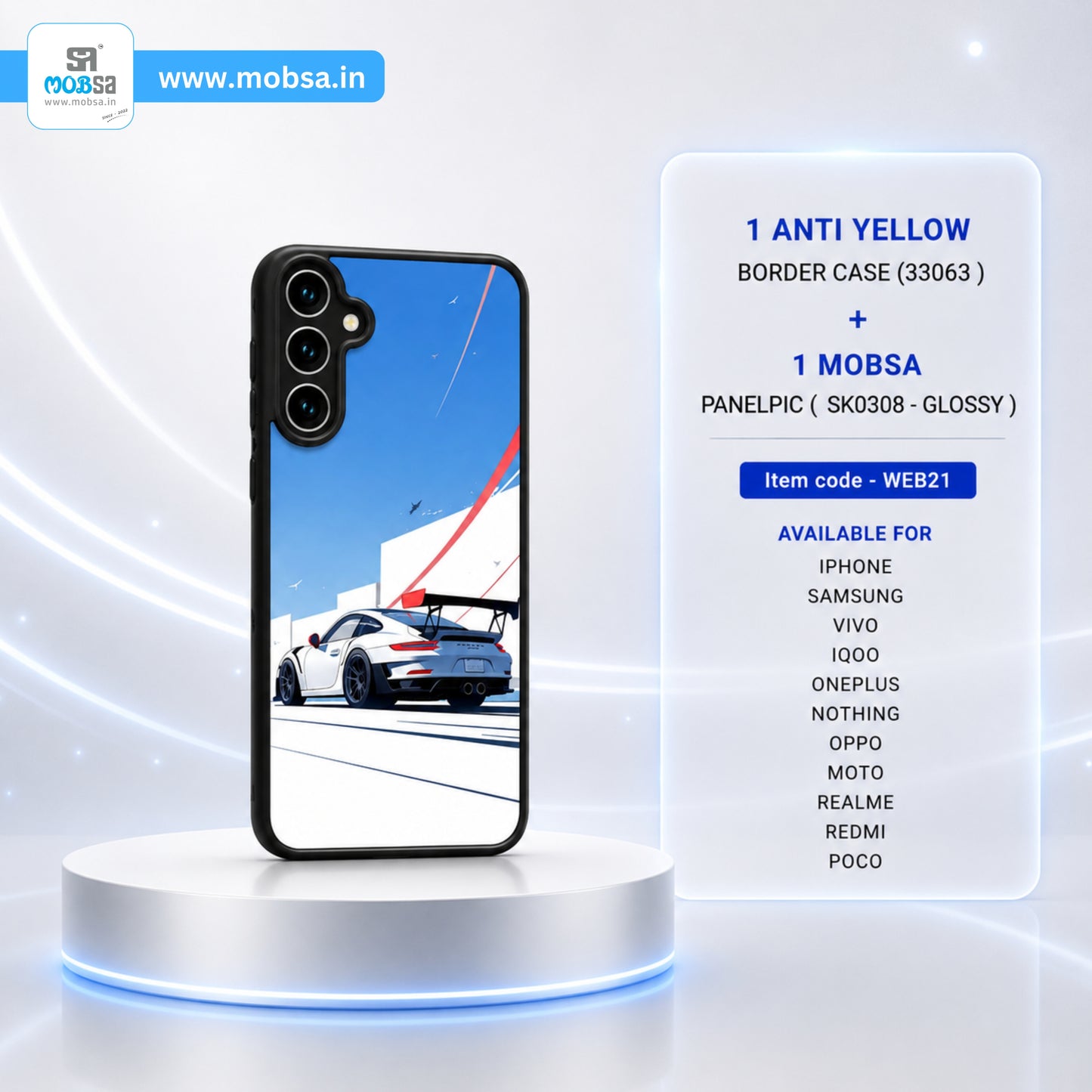 1 ANTI YELLOW BORDER CASE + 1 MOBSA PANELPIC ( WEB21 )