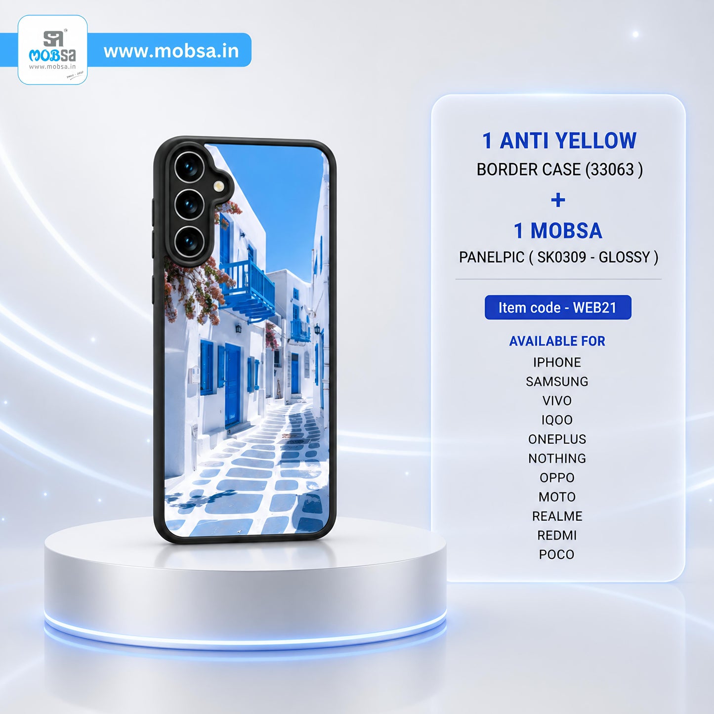 1 ANTI YELLOW BORDER CASE + 1 MOBSA PANELPIC ( WEB21 )