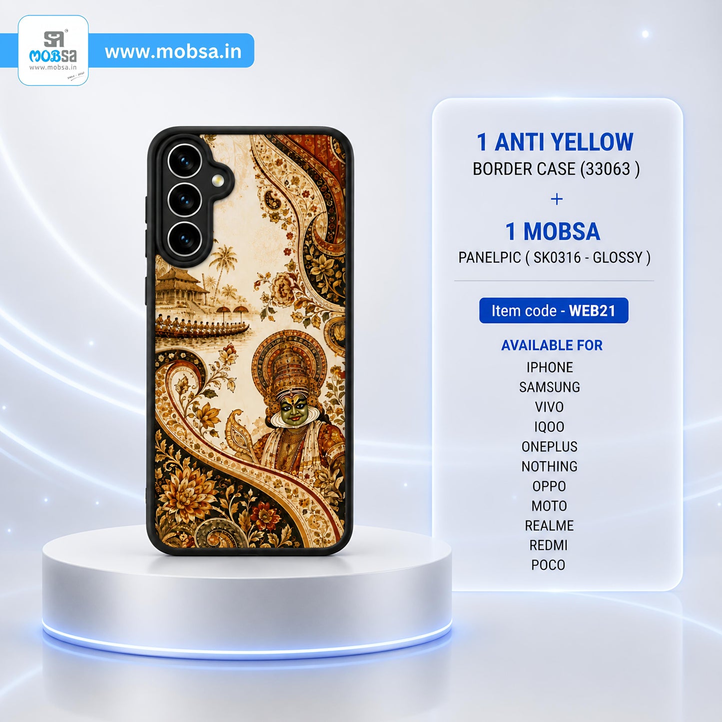 1 ANTI YELLOW BORDER CASE + 1 MOBSA PANELPIC ( WEB21 )
